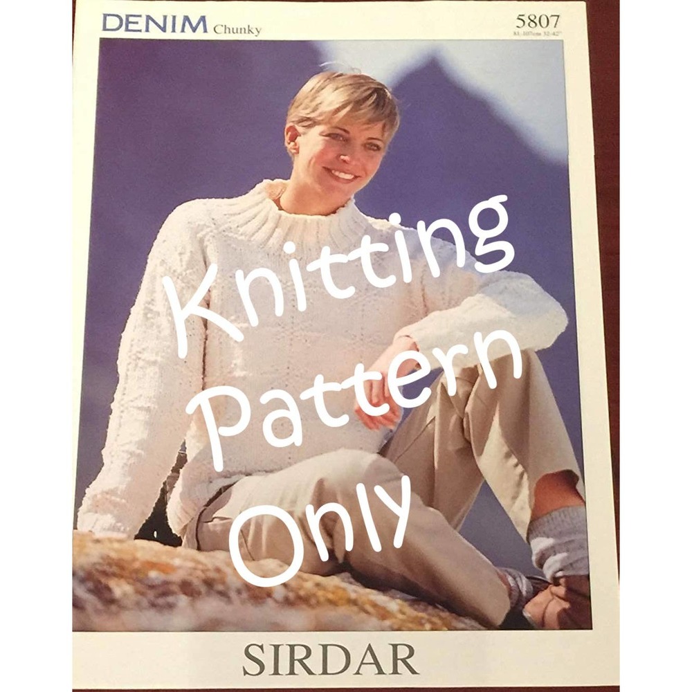 New Sirdar 5807 Denim Chunky Ladies Pullover Sweater Knitting Pattern
